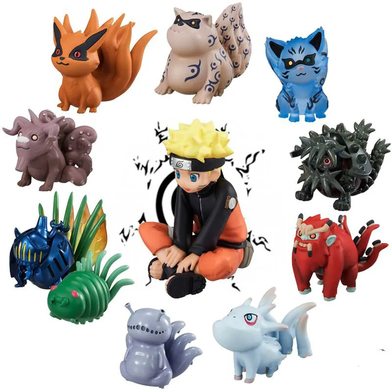 11pcs/lot Naruto Uzumaki Tailed Beasts Shukaku Gyuki Kurama Isobu Son Goku Kokuo Saiken Chomei Shinju action figure toys WX168|figure toy|action figure toysson goku - AliExpress