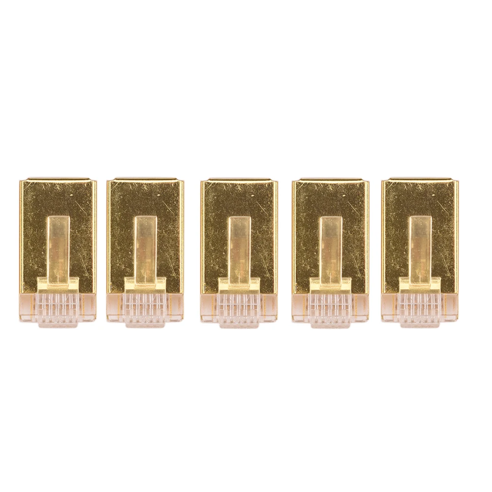 

5PCS/LOT CAT6 Shielded Crystal Head CAT6 Gold-plated Network Cable Plug RJ45 Plug Socket Network Ethernet Connector