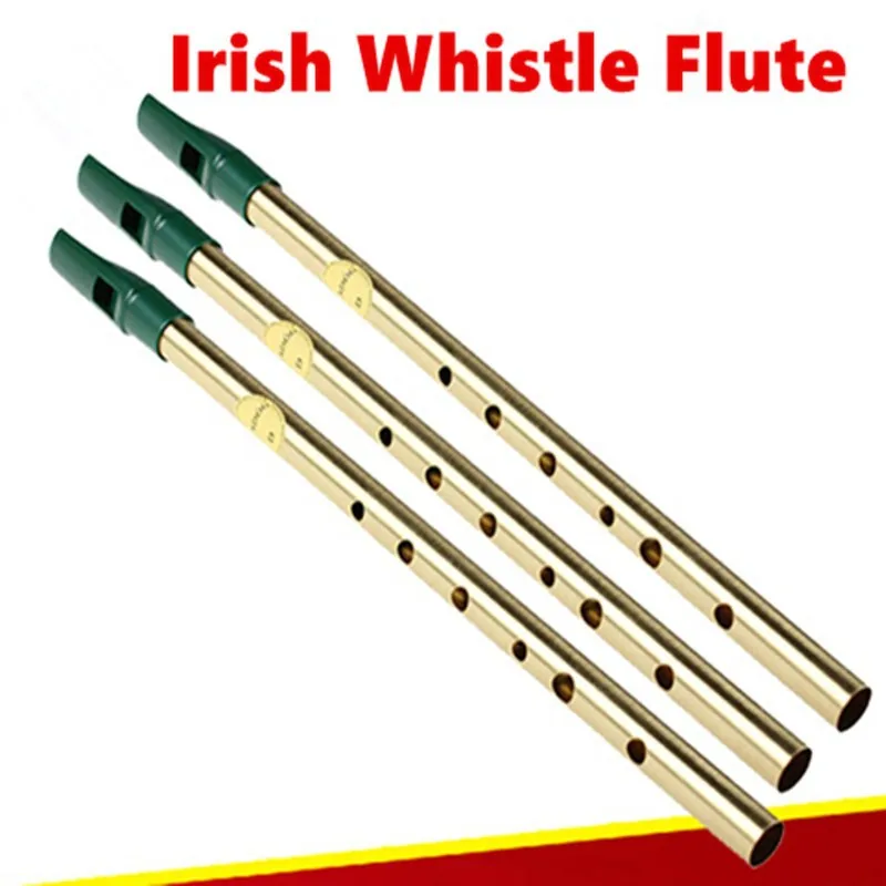 Irish Whistle Flute Feadog Tin 6 Holes Feadan Flauta Musical