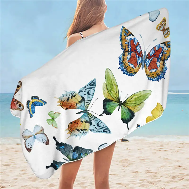 Постельное белье Outlet Flying Butterfly банное полотенце для ванной из микрофибры белое пляжное полотенце для взрослых Тропическое одеяло 75x150 см Салфетка - Цвет: 1