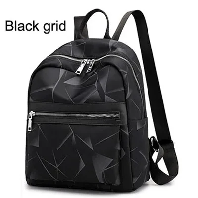 Black grid AliExpress, популярный рюкзак для девочек с отделением для ноутбука, школьные водонепроницаемые нейлоновые задние Сумки Женский рюкзак, черный рюкзак, дропшиппинг, магазин Z563 - Цвет: Black grid