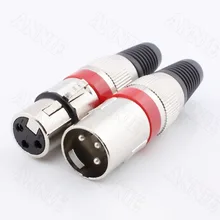 10pairs/lot 3 Pin XLR All-Metal Female Socket/ Male Blue Circle Plug/ Plug-In Component/Microphone Jack