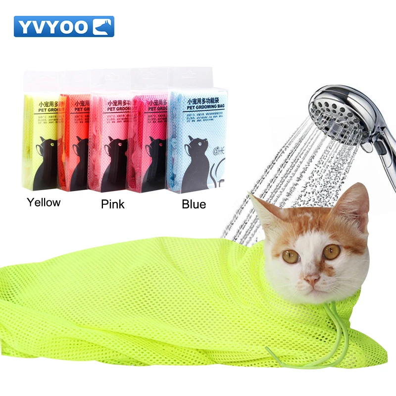 

Mesh Breathable Pet Cat Grooming Bathing Bag No Scratching Biting Restraint for Bathing Nail Trimming Injecting Pet supplies U15