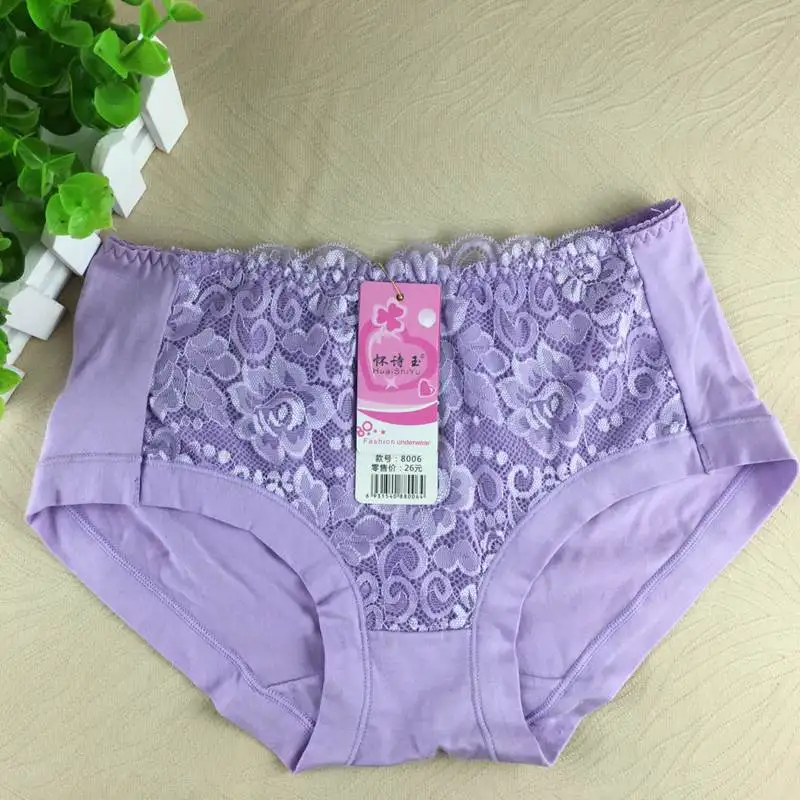 Cotton breathable tradition Lace Panties Women vintage Panties black