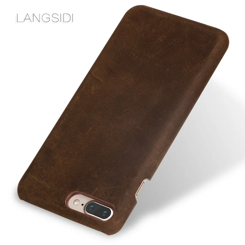 

LANGSIDI brand mobile phone case leather retro phone shell for iPhone 7 Plus full hand-made phone shell