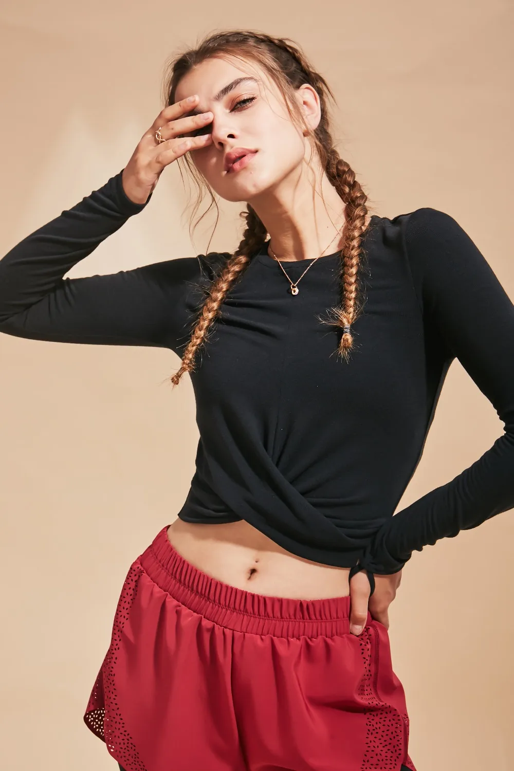 Yoga Shirt Woman Athletic Wear Sports Jacket Fitness Cotton Sportswear Breathable Stretch Women Long Sleeve Workout Tops  (48)