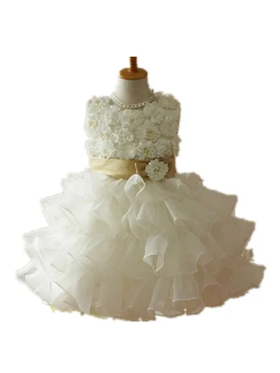 BABY WOW Newborn Baby Girl Dress Baby Clothes Flower Girl Dresses First Communion Dresses for Girls