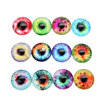 

20pcs/lot Random Mix eyes Colors Snap Buttons Beads 18mm Print Glass Cabochon Fit DIY Snap Bracelets&Bangles Jewelry T0166