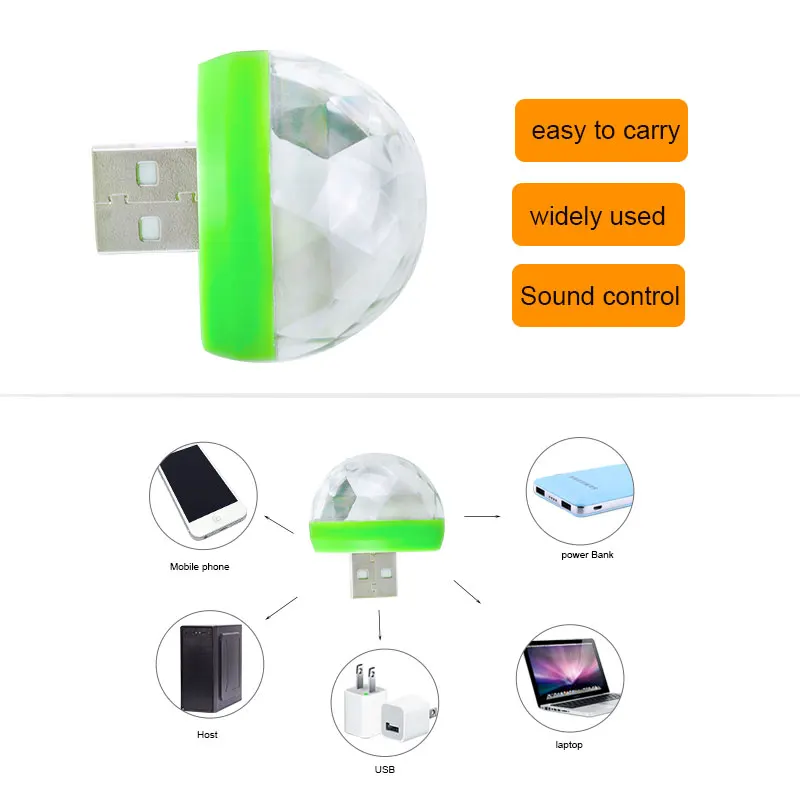 Светодиодный сценический мини светильник Vacamm 5 в постоянного тока 3 Вт USB