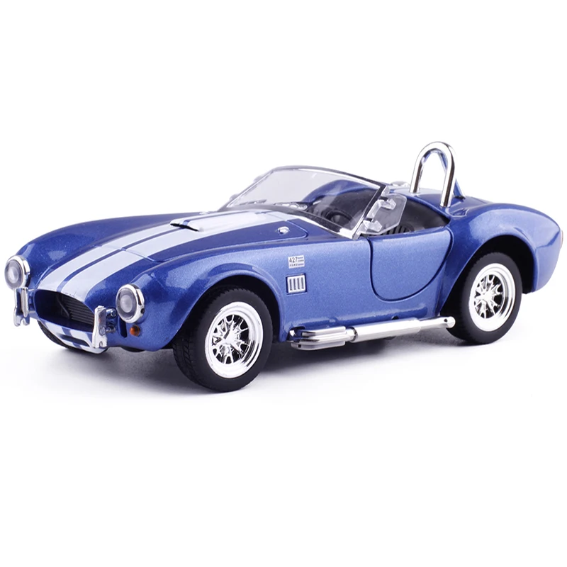 1:32 Масштаб Shelby Cobra 427 металлическая игрушка литая машина литые игрушечные машины Модель автомобиля миниатюрные игрушки для детей - Цвет: Синий