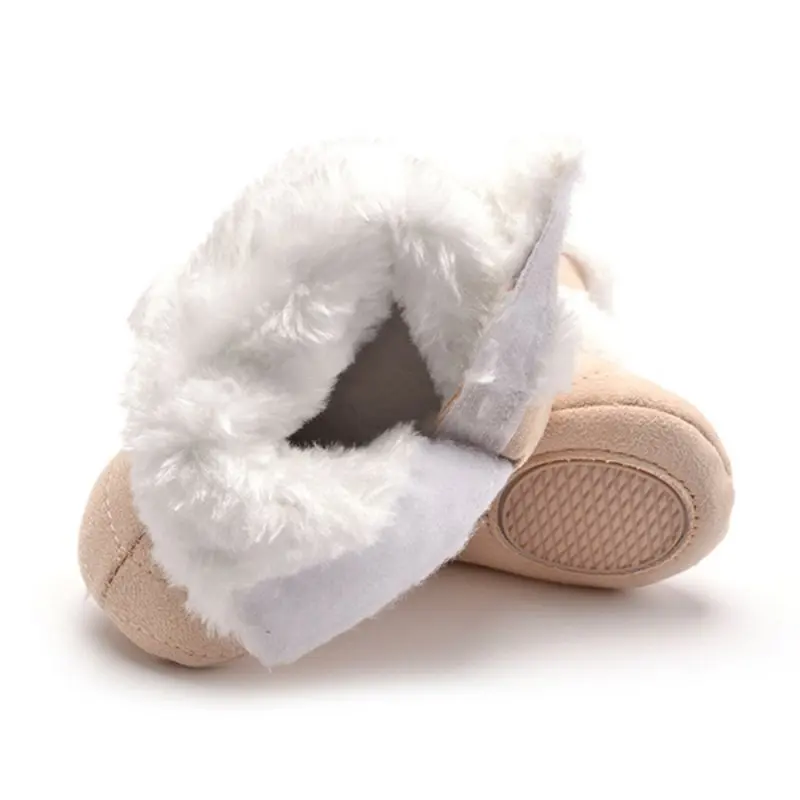 Детские ботинки на весну и зиму; Мягкие плюшевые ботинки с помпонами для маленьких девочек; нескользящие зимние ботинки; Теплая обувь для малышей