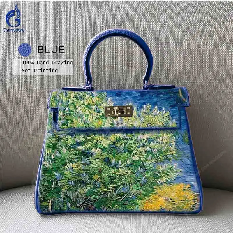 

Lilac Flower Prints Casual Totes Luxury Handbags High Quality Cow Leather Handbags Women Vintage Lady Bags Famous Designer Bags