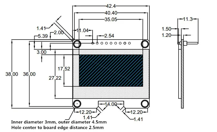 1,54 дюймов белый OLED дисплей модуль 128x64 SPI интерфейс OLED экран Плата 3,3-5 в UART для arduino Diy Kit