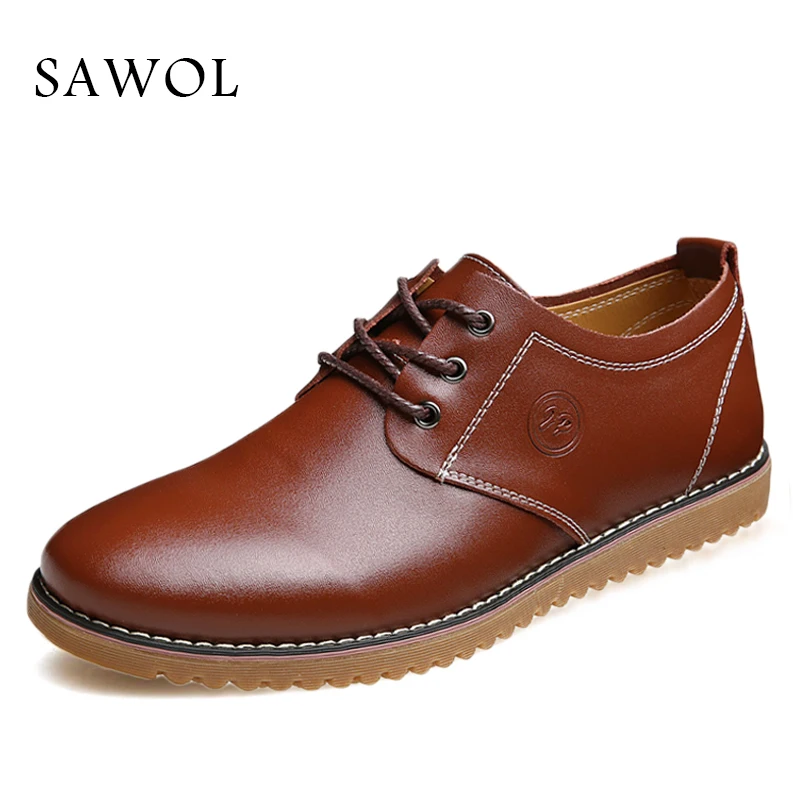 

Sawol Men Casual Shoes Brand Men Shoes Men Sneakers Men Flats Genuine Split Leather Plus Big Size Slip On Spring Autumn