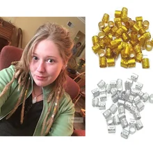 100 шт золотого и серебряного цвета дреды бусины для волос оплетка манжеты дреды кольцо замка Регулируемый зажим филигранные трубчатые инструменты для украшения