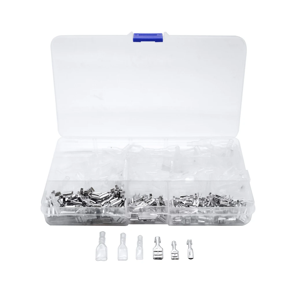 

150pcs/set 6.3/4.8/2.8 Insulated Wire Terminal Crimp Spade Electrical Connectors with Case suit