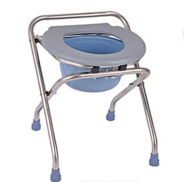 Folding Commode chair pregnant woman bathroom stool skidproof mobile