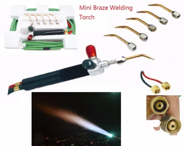 Mini Braze Welding Torch use Oxygen Liquified Gas Acetylene Butane inc