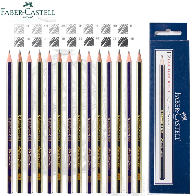 Faber Castell графитный карандаш goldfaber 1221 для художественный Рисунок HB B 2B 3B 4B 5B 6B 7B 8B х 2 3