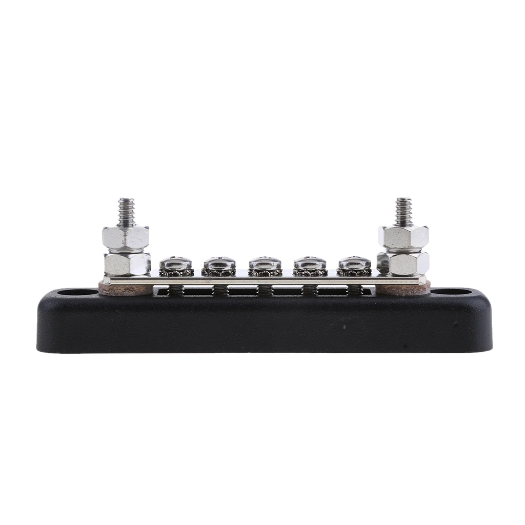 12V 100A Bus Bar Power Block 5 Way Point Gang Terminal Block 5x4mm Marine Caravan Solar Car Auto Truck Busbar Terminal Block