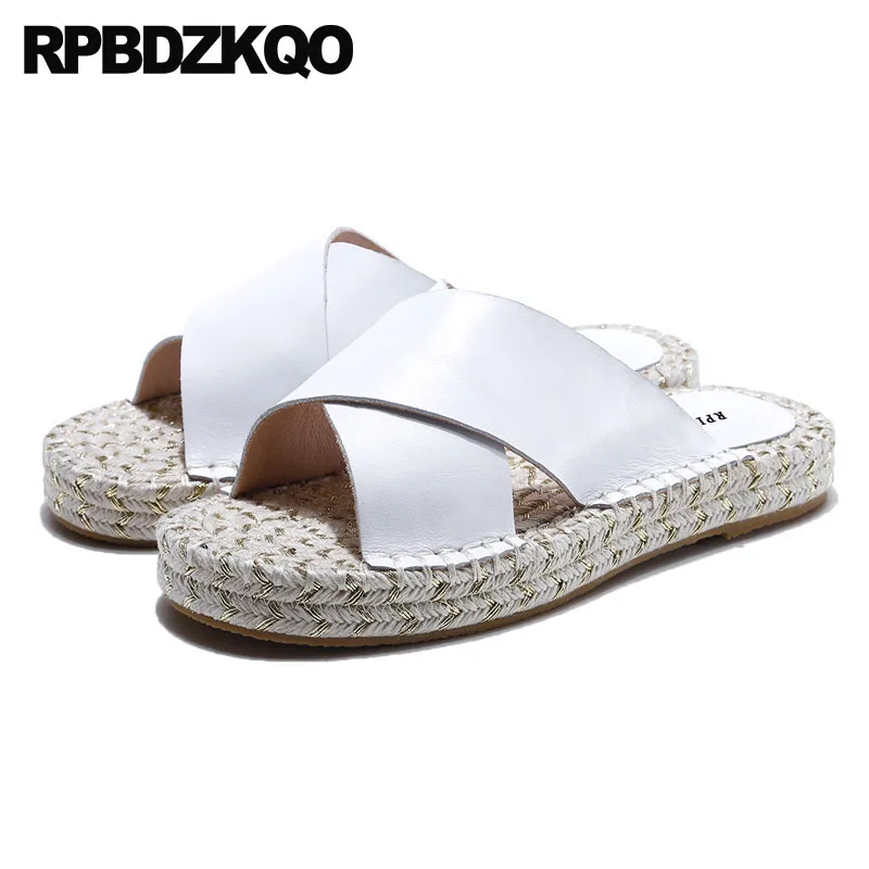 white open toe flat sandals