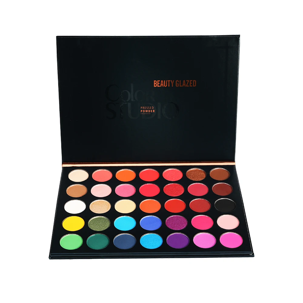 

BEAUTY GLAZED 35 Colors Eyeshadow Palette Professional Glitter Shimmer Matte Eyeshadow Pallete Easy to Wear Silky Pigments TSLM2