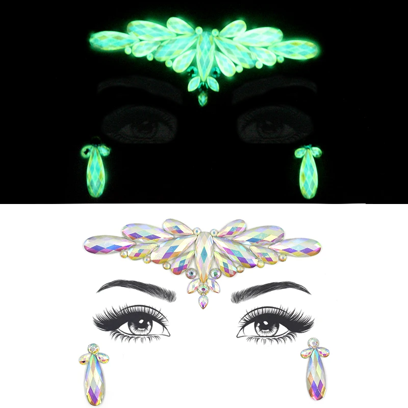 

GYP Face Crystal Stickers Luminous Gems Make Up Adhesive Temporary Tattoo Body Art Gems Stickers