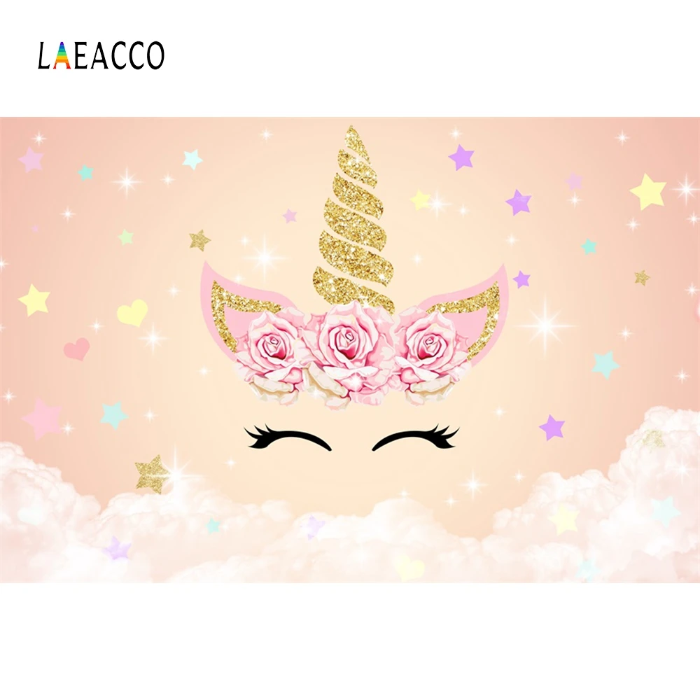 Laeacco Unicorn Party Flower Portrait Scene Baby Photography Backgrounds Customized Photographic Backdrops For Photo Studio Laeacco Unicorn Party Flower Portrait Scene Baby Photography Backgrounds Customized Photographic Backdrops For Photo Studio