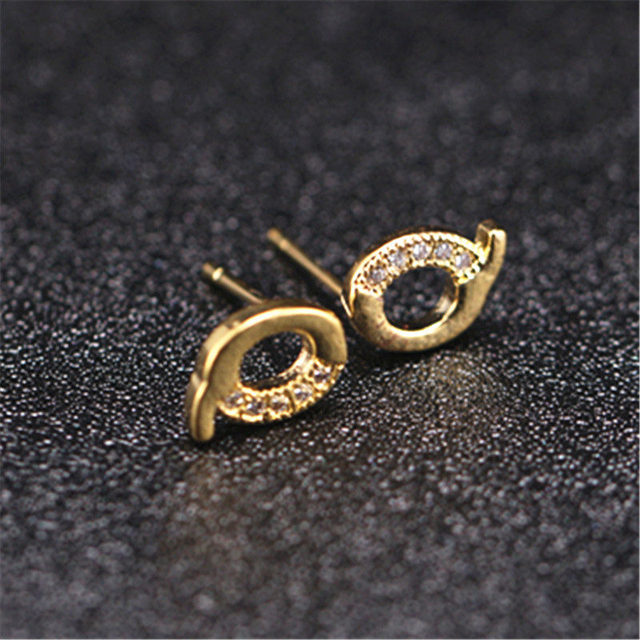 Letter Stud Earrings for Women Alphabet Gold Initial Earring Rhinestone Jewelry Small Earrings Letters Brinco Pendientes
