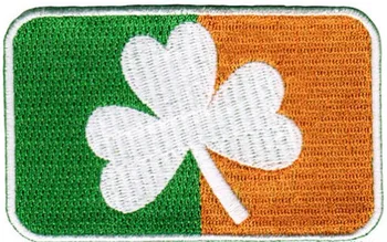 

2'' IRISH CLOVER FLAG PATCH iron-on IRELAND embroidered SHAMROCK EMBLEM Badge Applique Wholesale Free Shipping