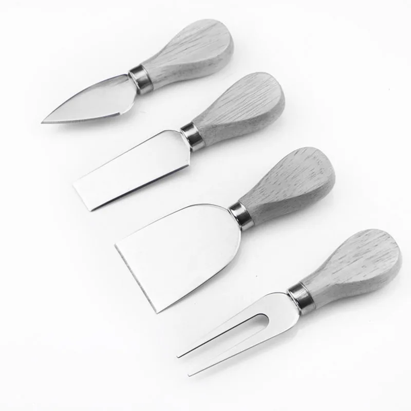 

4pcs/set wood Handle sets Bard Set Oak bamboo Cheese Cutter Knife slicer Kit Kitchen cheedse cutter Useful Cooking Tools