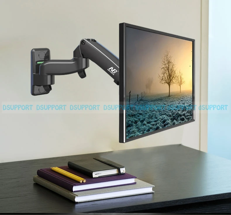 Liga de Alumínio Mola de Gás Montagem na Parede Graus -27 Monitor Suporte Braço Led tv Lcd Carregamento 2-7kgs nb F150 360 17 - Image 2