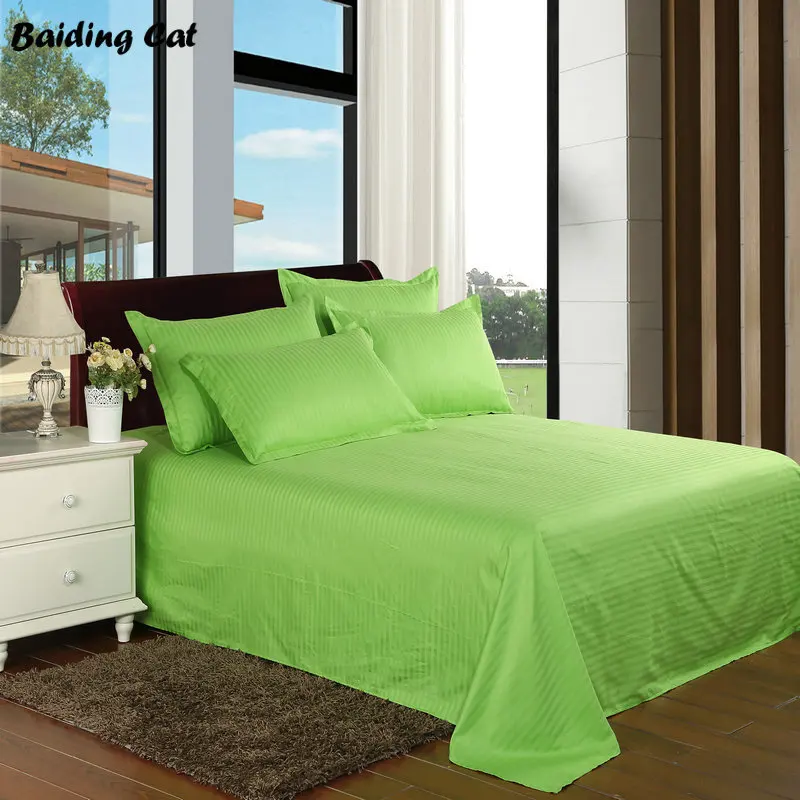 High Quality 5 Star Hotel Flat Sheet 100 Satin Cotton Apple Green