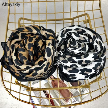 

Scarves Women 2020 Leopard Simple All-match Elegant Ladies Retro Korean Style Soft Classic Trendy Wraps Womens Casual Scarfs New