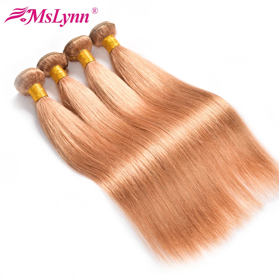 alt#27 Honey Blonde Bundles Brazilian Straight Hair Bundles Deal Straight Human Hair Weave 3 Pcs/Lot Mslynn Non Remy Hair Extension