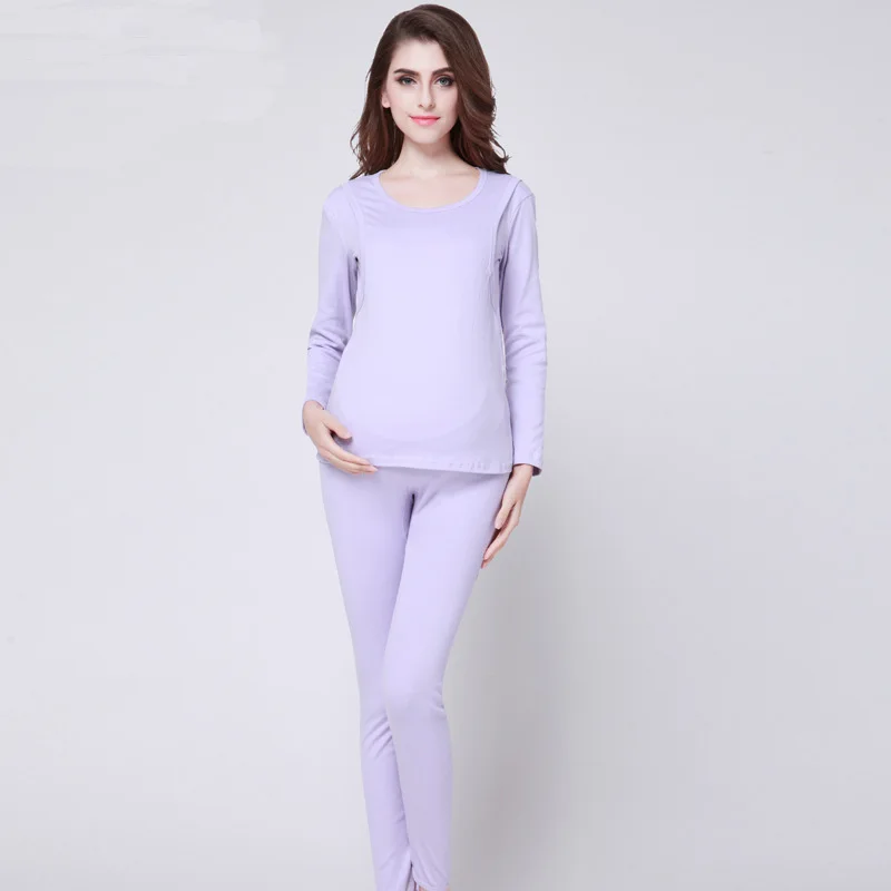 2в1 использование: комплекты одежды для беременных и хлопковые пижамы для кормящих женщин, одежда для кормления грудью, весна-осень-зима - Цвет: purple