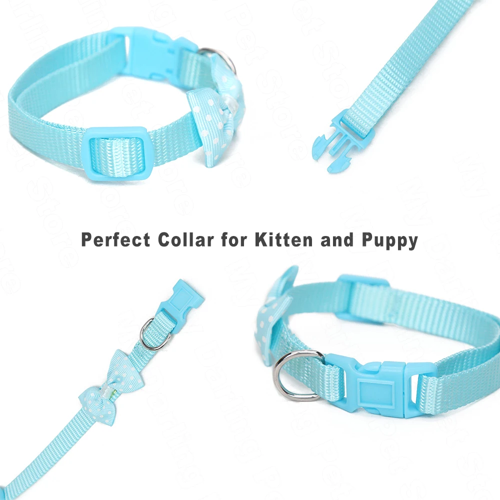 Cat Collar for Small Dogs Breakaway Adjustable Pet Collars Cute Bowknot Necklace Red Collar Costum Chihuahua Puppy Kitten MP0028 (6)