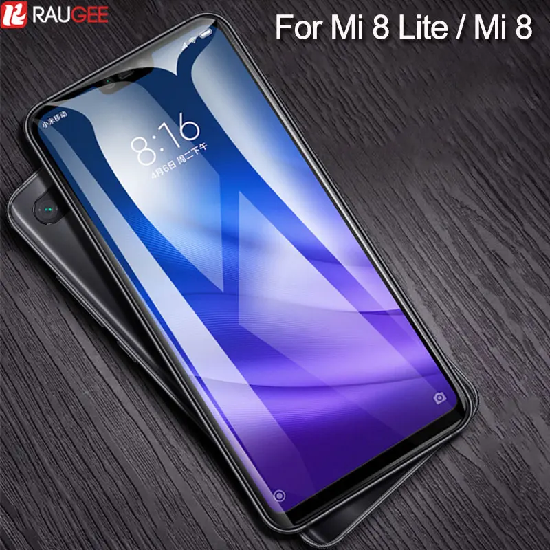 

Raugee Glass For Xiaomi Mi 8 Lite Tempered Glass 9H Anti-scratch Full Cover Screen Protector For Mi8 Lite Glass Screen Guard