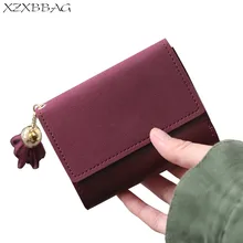 XZXBBAG Модные женские короткие кошельки с кисточками на застежке женский кошелек из искусственной кожи для монет для девочек многофункциональная сумка для денег простая Студенческая сумка для карт