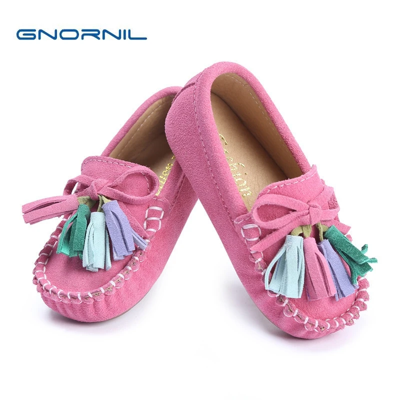 Mocassins Kids Girls Shoes 2018 Spring Children Genuine Leather Shoes Soft Sole Fashion Tassel