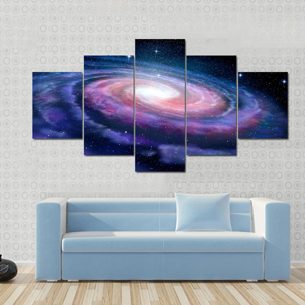 5 Pcs Set Landscape Milky Way Galaxy Canvas Print Painting Modern