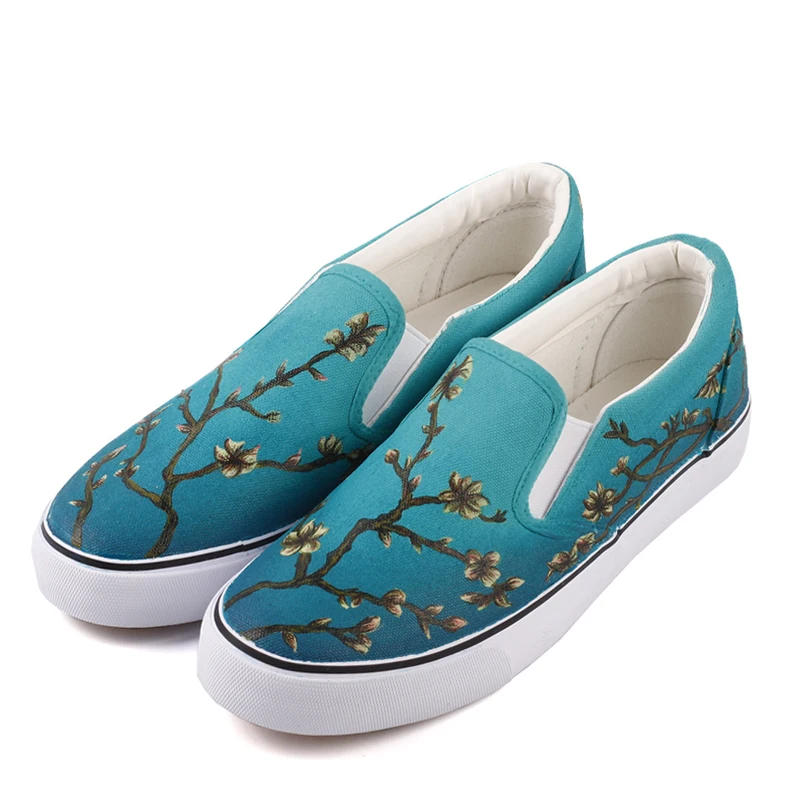 

E-LOV Fashion Hand Painted Almond Tree in Blossom Walking Flat Shoes Casual Loafers Plus Size Espadrilles Women Zapatos
