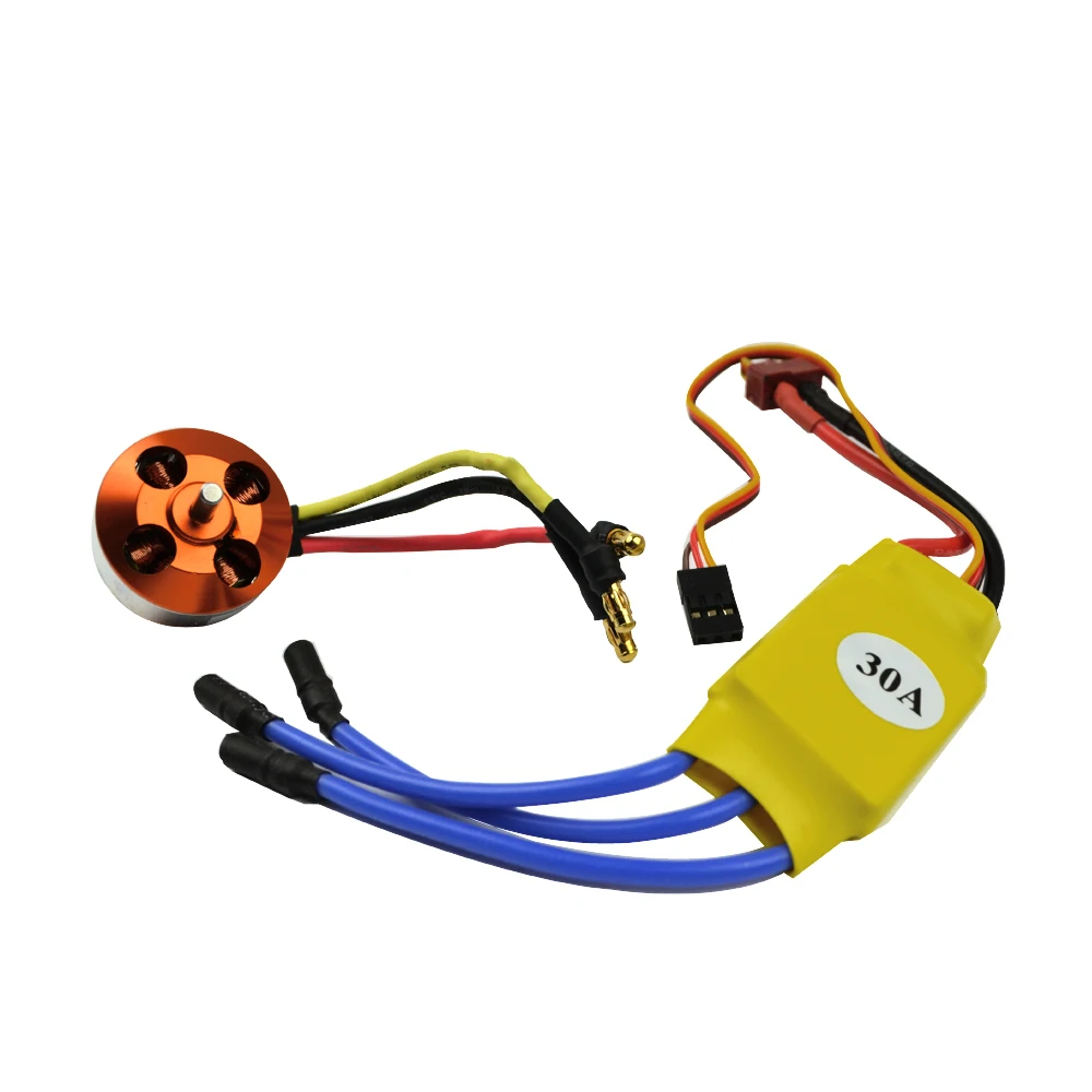 RC 2200KV бесщеточный мотор 2212-6+ 30A ESC+ бесплатное крепление для аэроплан с радиоуправлением вертолета D30