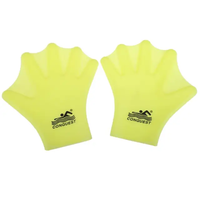 1 Pair Silicone Hand Swimming bed Gloves Adult Swimming Finger Fin