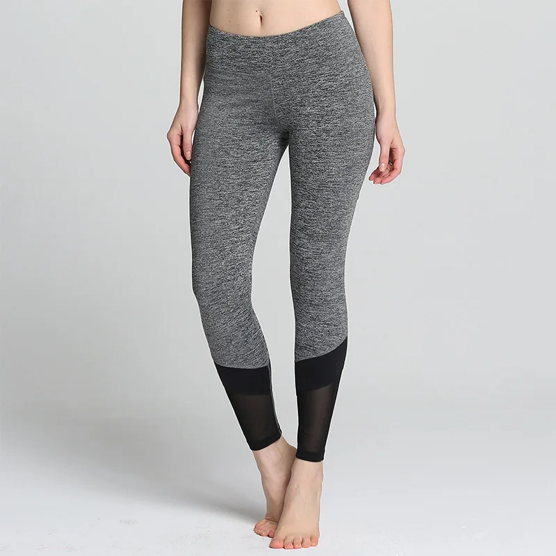2019 Womens Mesh Cotton Elastic Fitness Leggings Slim