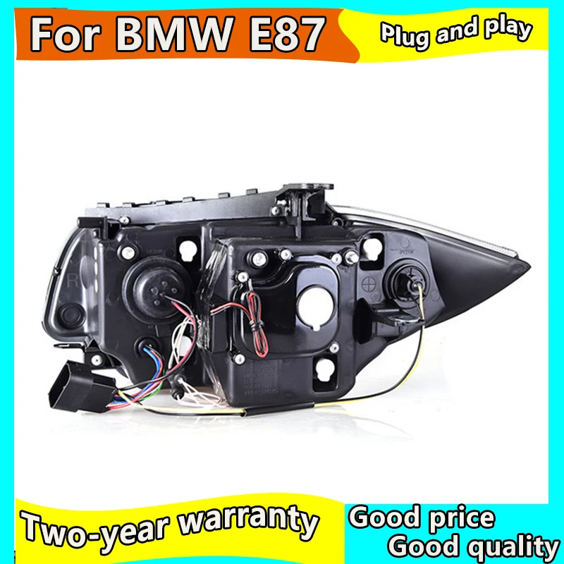 Car Styling for BMW E87 120i 130i Headlights 2004-2011 E87 LED Headlight DRL Lens Double Beam H7 HID Xenon bi xenon lens