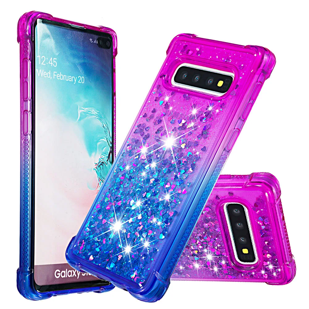 

S8 S9 S10 Plus for etui Samsung S8 S9 S10 Case glitter Liquid Shockproof Case for Fundas Samsung Galaxy S10E S10 Plus Back Cover