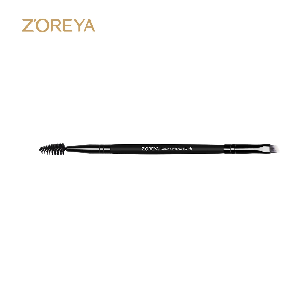 ZOREYA бренд, двойная кисть для ресниц и бровей, многофункциональные кисти для макияжа с элегантной матовой черной ручкой