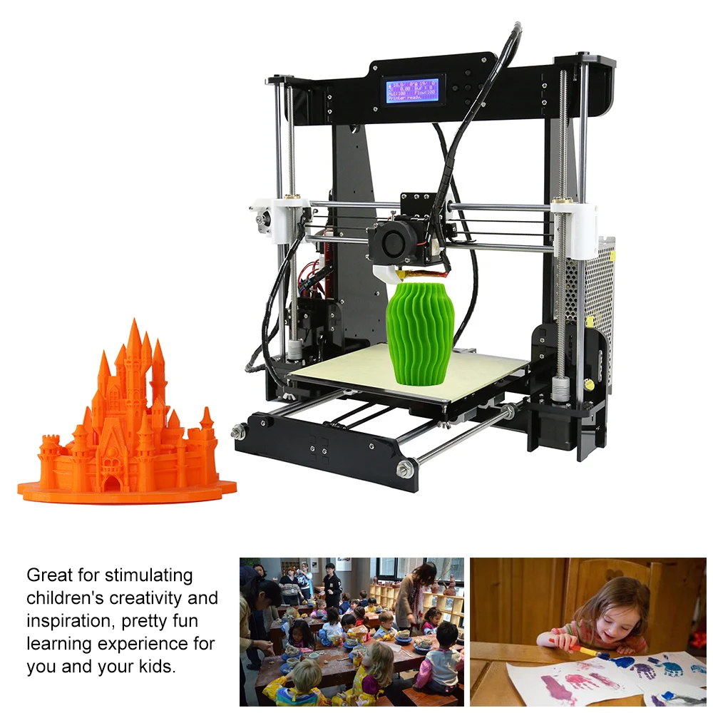 Анет A8 обновлен Desktop 3D-принтеры i3 DIY Наборы для самостоятельной сборки Авто наливные печати Размеры 220*220*240 мм с карты памяти 8G