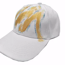 B188027 Модная хлопковая трендовая белая полосатая Удобная Бейсбольная Шляпа Унисекс с рисунком граффити